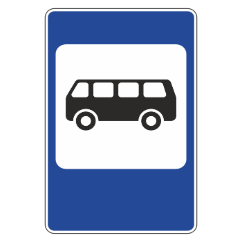 Дорожный знак 5.16 «Место остановки автобуса и (или) троллейбуса» (металл 0,8 мм, I типоразмер: 900х600 мм, С/О пленка: тип А инженерная)